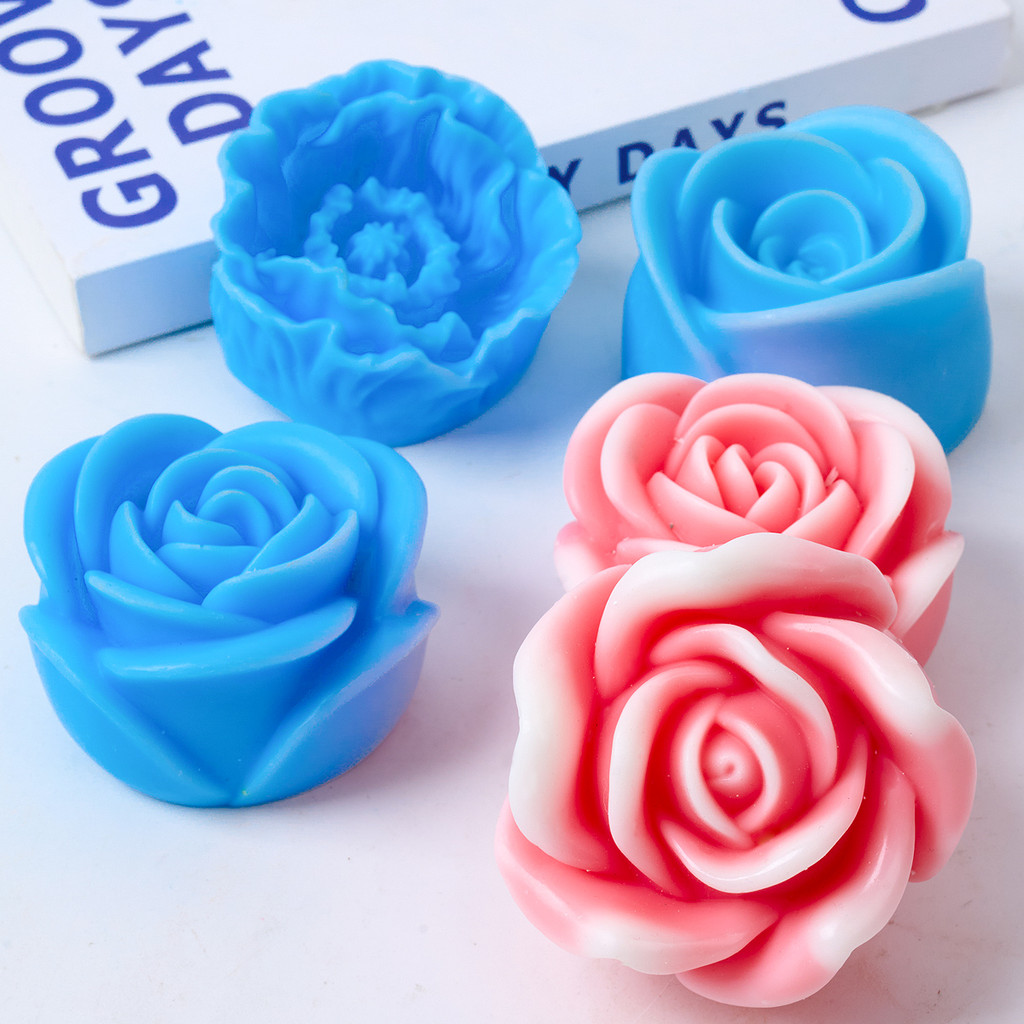 

Small Flower Series Silicone Candle Mold 3D Rose Peony Soap Chocolate Cake Baking Tools DIY Aromath Gypsum Resin Craft Molds
