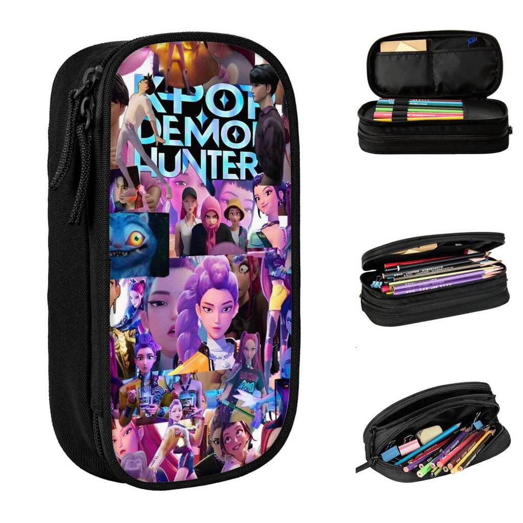 

Huntrix Zoey Rumi Mira Pencil Cases KPop Demon Hunters Pencilcases Pen for Student Big Bags Students School Gift Stationery