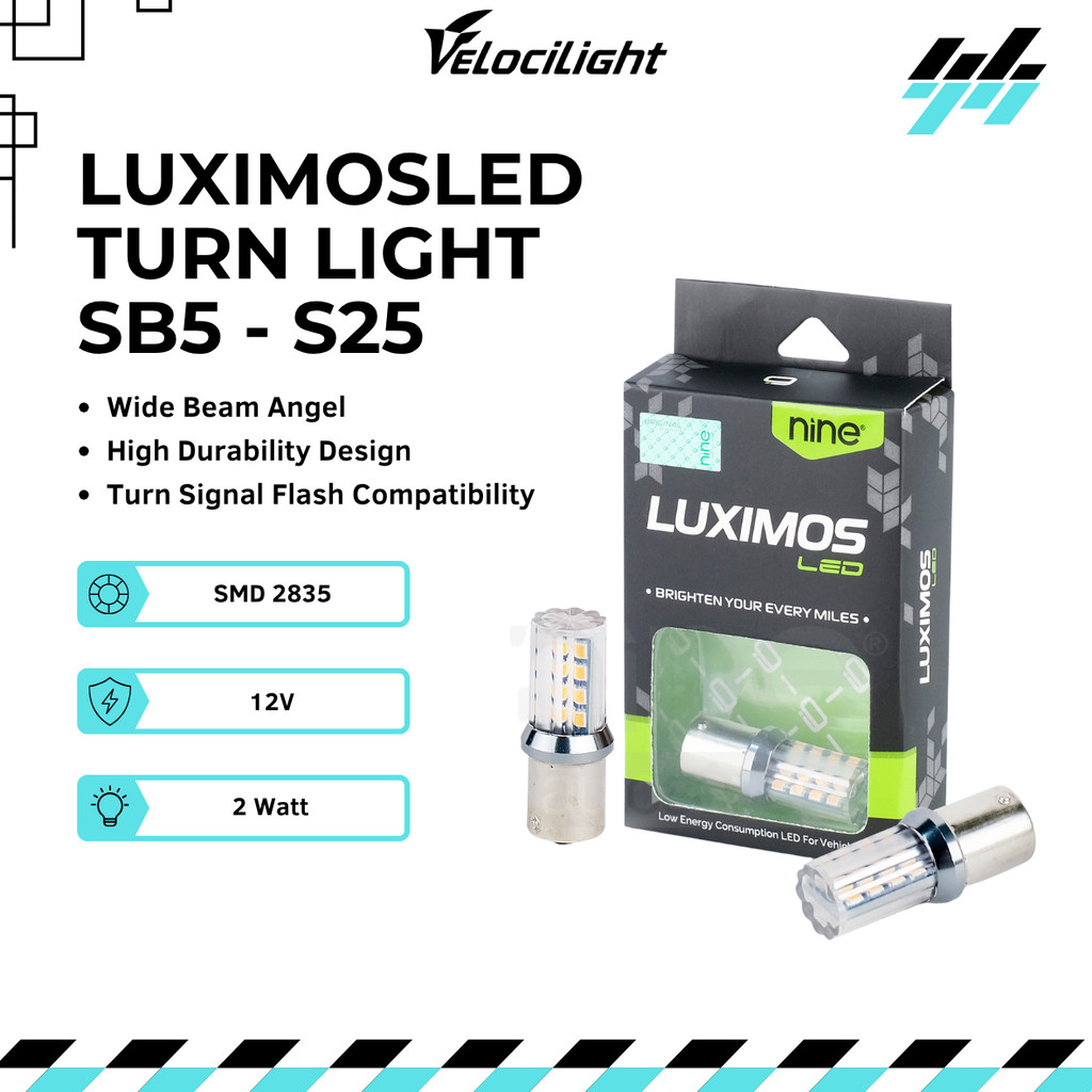 Lampu Sein Kedip S25 2W Canbus BAU15S Super Terang RED Cramic Motor Mobil SB5 LUXIMOS