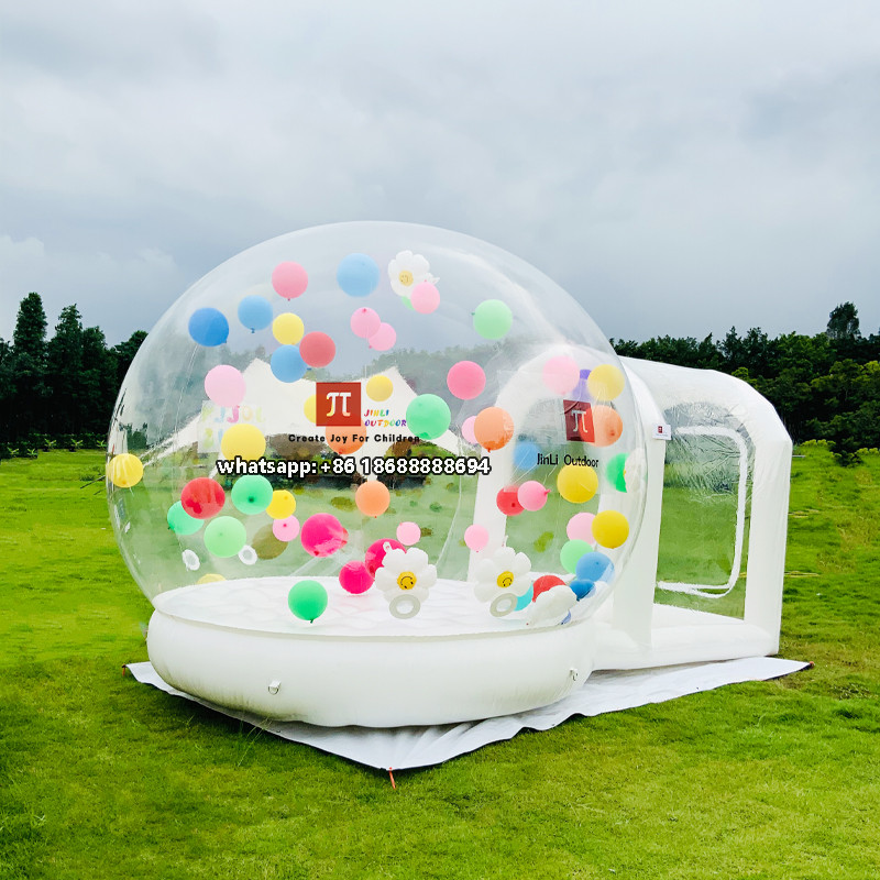 Inflatable bubble house, bubble tent, transparent PVC dome house with balloons,