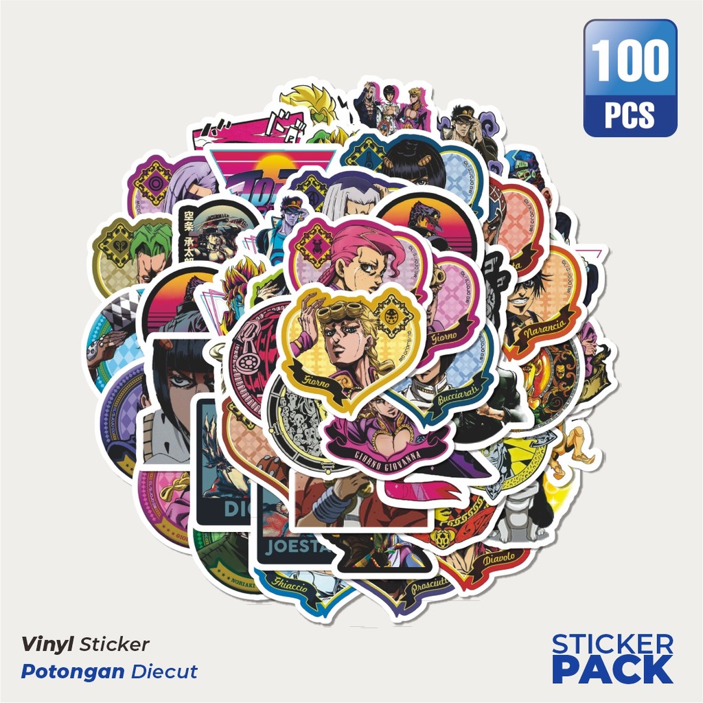 

Super Hemat! 100 PCS Stiker Manga JoJo's Bizarre Adventure Stone Ocean V2 Waterproof Aesthetic- Untuk Laptop, Motor, dan Helm - Paper Stationery Pack