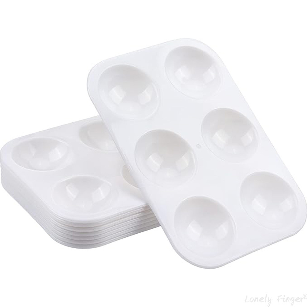 

6 Wells White Plastic Paint Tray Palettes, Watercolor Palette Painting Tray for Painting Party, DIY Craft and Art Painting