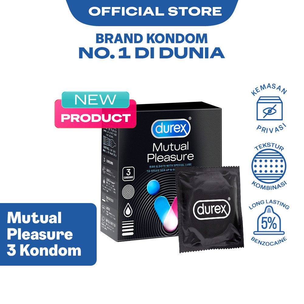 Durex Mutual Pleasure Kondom Gerigi Kondom Pria Tahan Lama 3s - Condom with Benzocaine