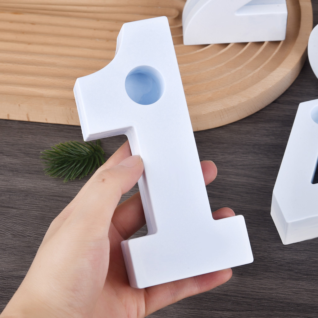 

0-9 Numbers Shape DIY Silicone Mold 3D Handmade Candle Holder Molds Gypsum Resin Mold Craft Candlestick Mould Decoration