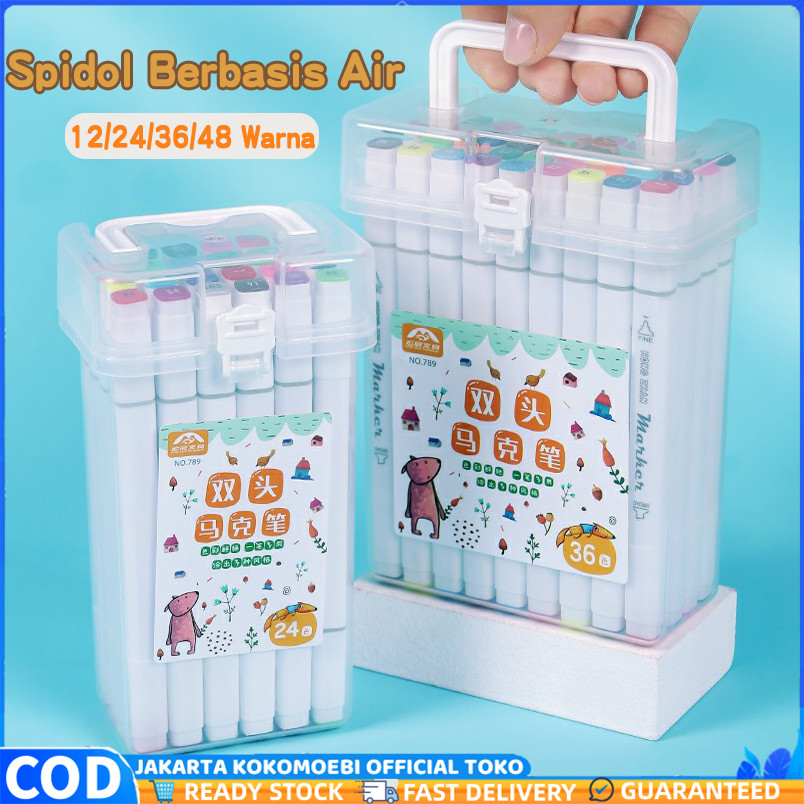

Spidol Set 12/24/36/48 Warna Sketch Marker Spidol Warna Spidol Berbasis Minyak Ujung Ganda Set Lengkap Spidol Anak Pensil Cat Air Set Warna