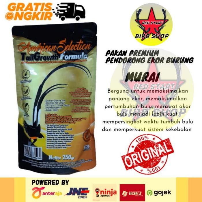 AMS AMERICAN SELECTION TAIL GROWTH PUR VOER BURUNG MURAI BATU BULU EKOR - AMS TAIL GROW