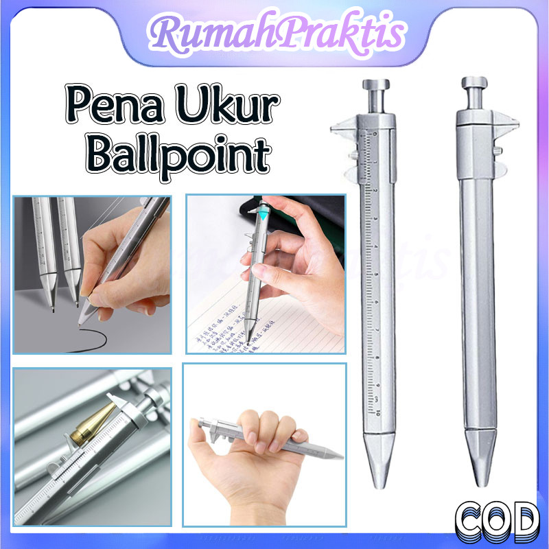 

pen pena jangka sorong pena /pen ukur ballpoint multifungsi measuring tool scale ruler/vernier caliper pen tulis mistar ukur/