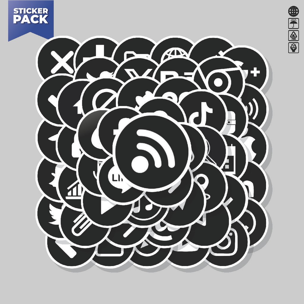 

[100PCS]Stiker Pack Stiker Rounded Icon Aesthetic Vinyl Anti Air Dekorasi Sticker Laptop Buku Journal Koper Helm Casing HP Gitar Helm Skateboard
