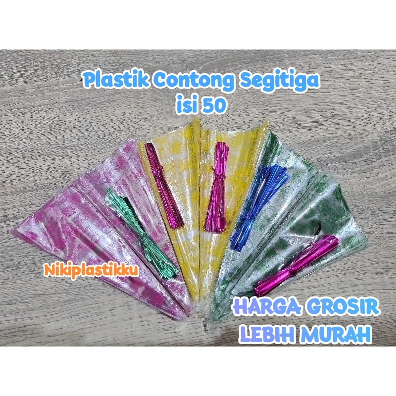 (50 Pcs)  Plastik Contong Kacang / Plastik Segitiga Contong / Plastik Contong Plastik Kacang