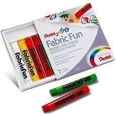 

Pentel fabric fun pastel DYE STICKS/crayon kain 7 warna