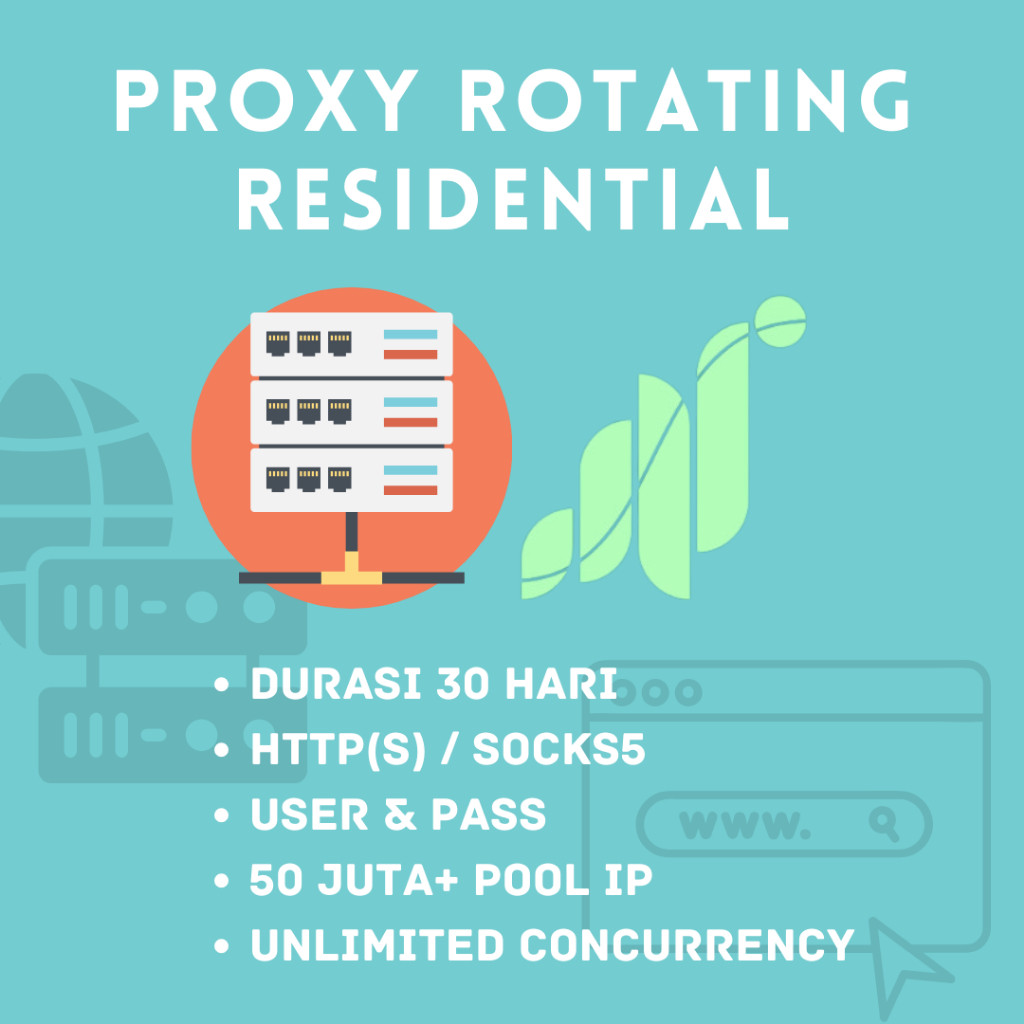 PROXY ROTATING RESIDENTIAL GRASS HTTP(S) / SOCKS5 HIGH SPEED BULANAN