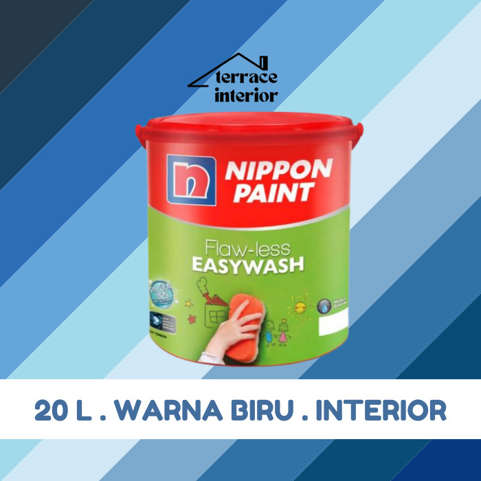 Cat Tembok Nippon Paint Flawless Easywash Interior Warn Biru 20 Liter