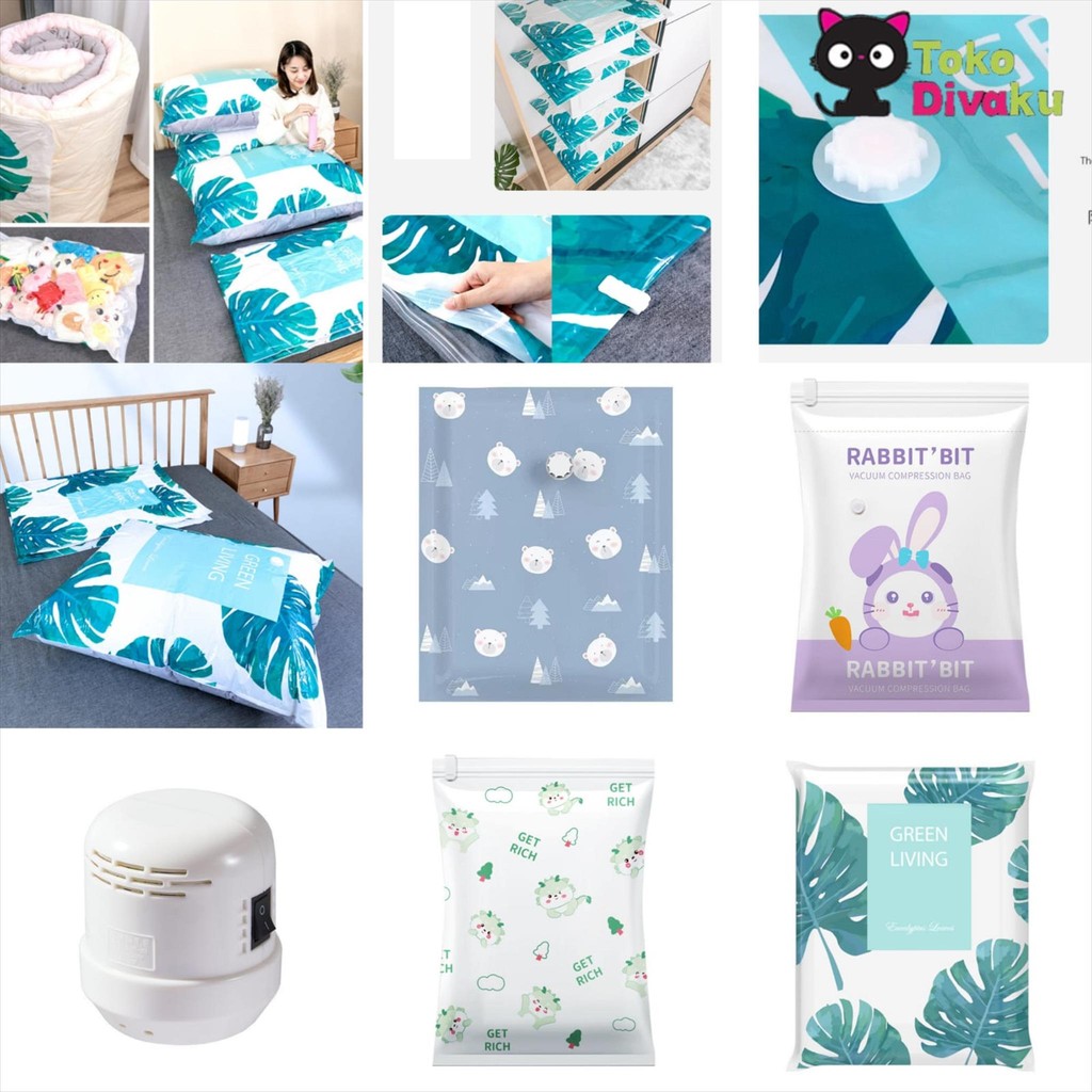 TOKODIVAKU - TAC018 PLASTIK KOMPRESI VAKUM / VACUM PLASTIC BAG TRAVEL / VAKUM BAJU