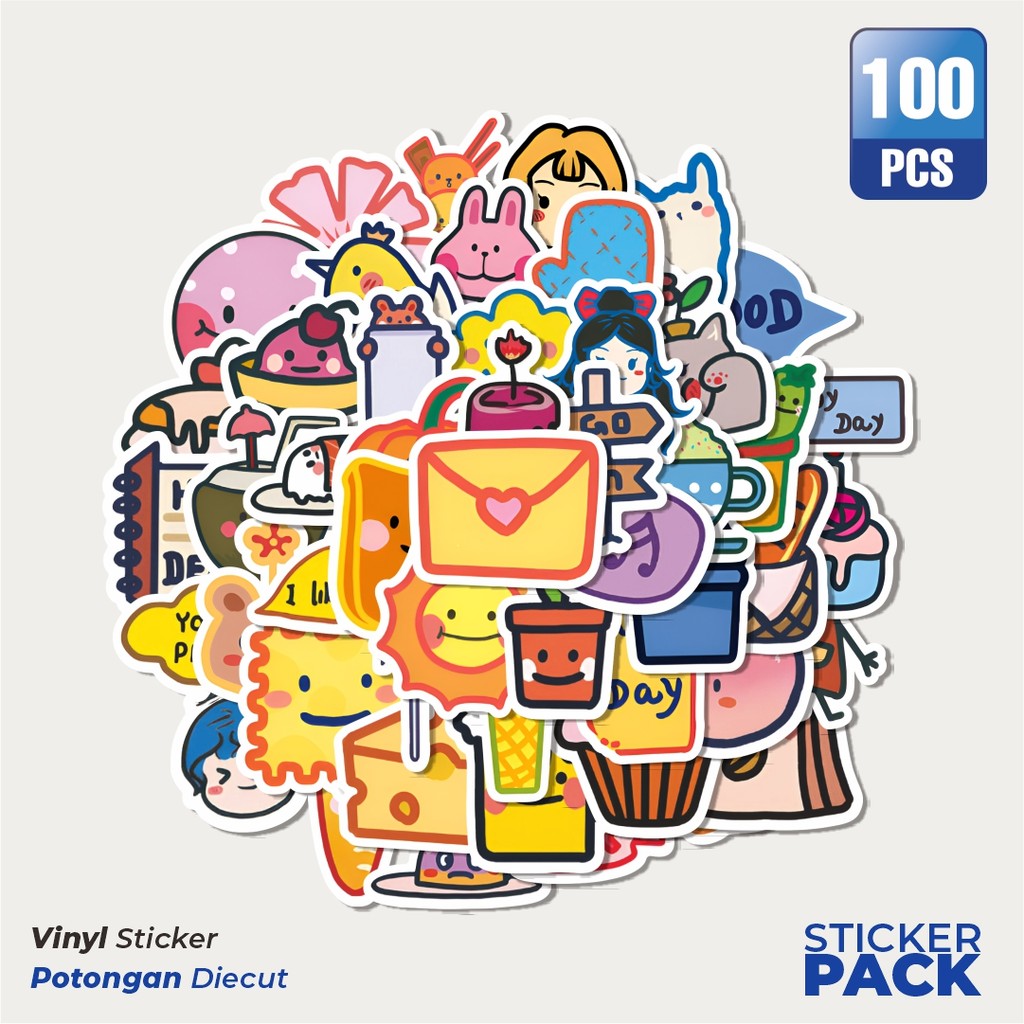 

Super Hemat! 100 PCS Stiker Piece Cute Cartoon Series [Seri Kartun Lucu Sepotong] Waterproof Aesthetic- Untuk Laptop, Motor, dan Helm - Paper Stationery Pack