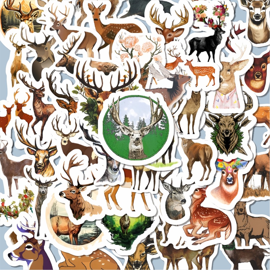 

100PCS Lucu Stiker Cute Deer Series [Rusa] Stiker Aesthetic Stiker Anti Air Stikers Berperekat Waterproof sticker decal buat Motor Helm Buku Journal Koper Casing HP Laptop Botol Minum Hadiah anak