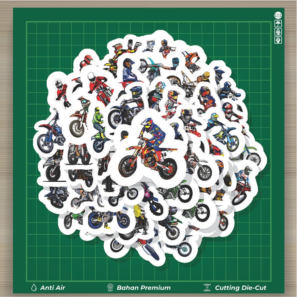 

HOT 50 PCS STIKER Stiker Moto Cross 2 Stiker Fashion Cars Decal Dingin Kartu Album Custom Vinyl Anti Air- Sticker Aesthetic Buku Journal Koper Casing HP Tablet Laptop Helm Motor Botol Minum
