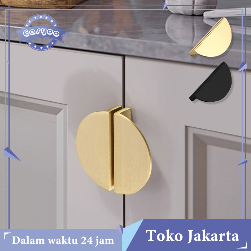 Tarikan Bulat Lemari Gold Handle Lemari Handle Bulat Lemari Handle Pintu Setengah Lingkaran Tarikan 