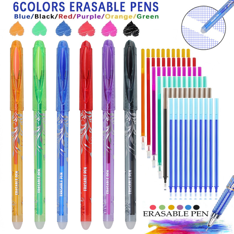 

New Creative Exquisite Design Erasable Gel Pens Set, 0.5mm Washable Handle Magic Refills Rod for Office Writing Stationery