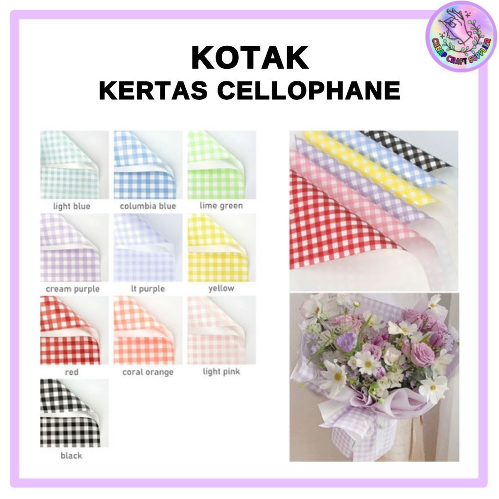 

(20 LEMBAR) KOTAK - Flower Wrapping Cellophane / Kertas Buket Bunga Hand Bouquet