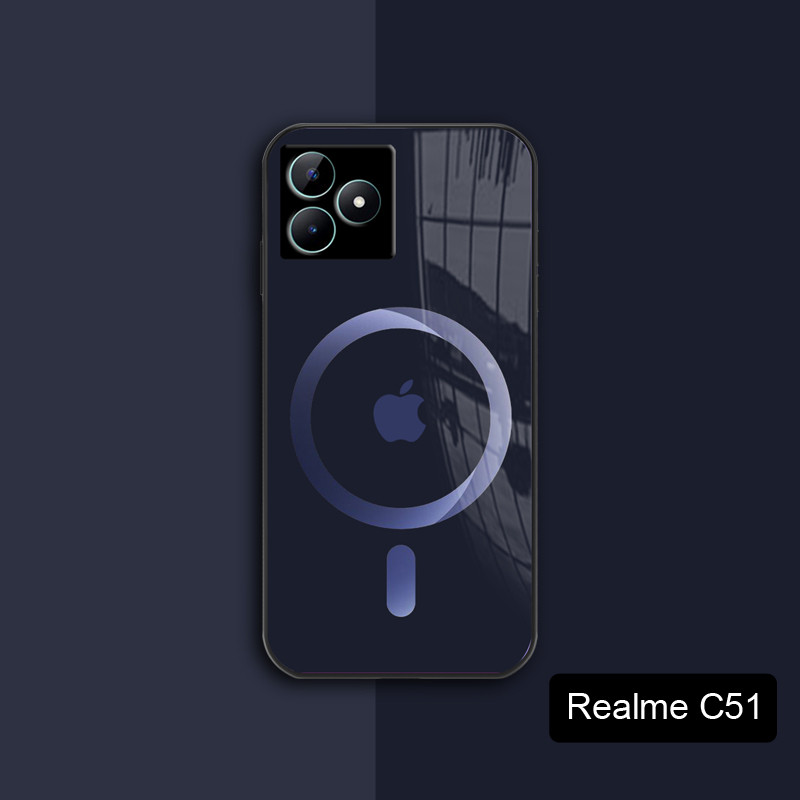 Softcase Glass Realme C51 Terbaru MOTIF MAGSAFE [K127] - Softcase Mirror - Softcase Kaca Realme C51 