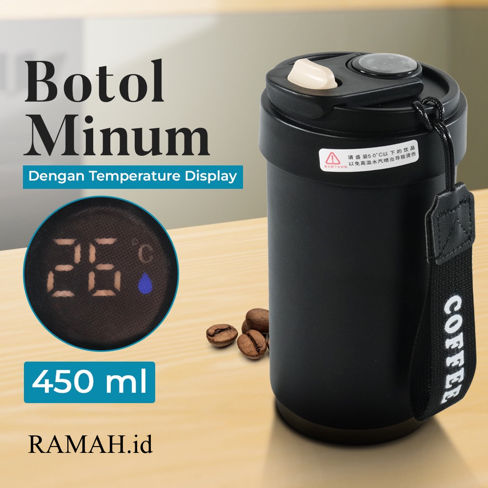 Botol Minum Tumbler Suhu Smart LCD Display Stainless Steel 450ml - WM-8001