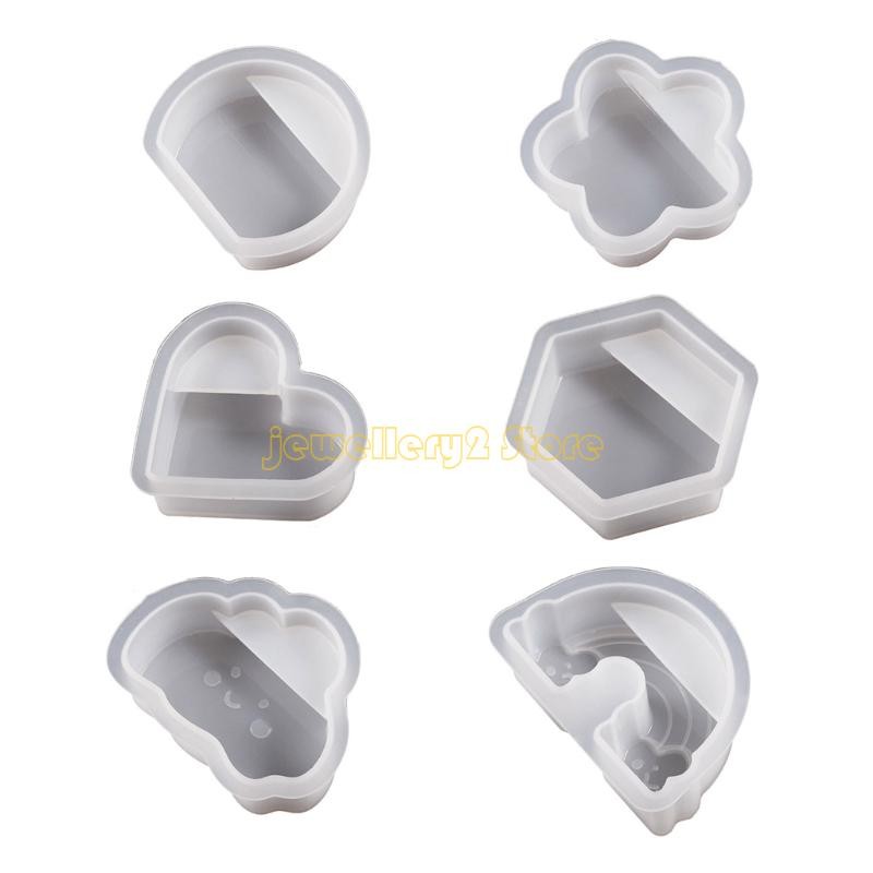 

Clouds Rainbow Hexagon Heart Card Holder Display Silicone Resin Epoxy Mold DIY Jewellery Making Supplies Tools