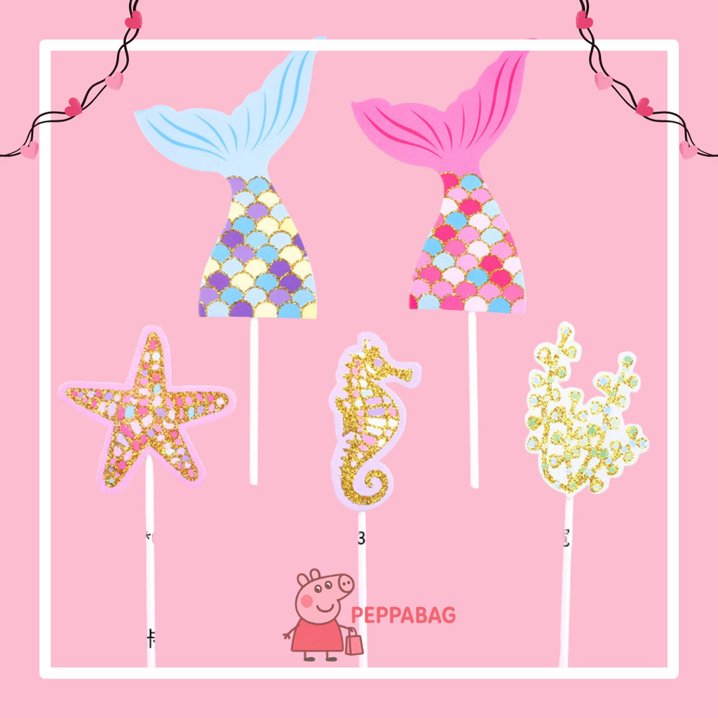 

Topper Ulang Tahun Mermaid / Hiasan Kue Mermaid Laut / Tail Sea Set Mermaid Cute - GG0633