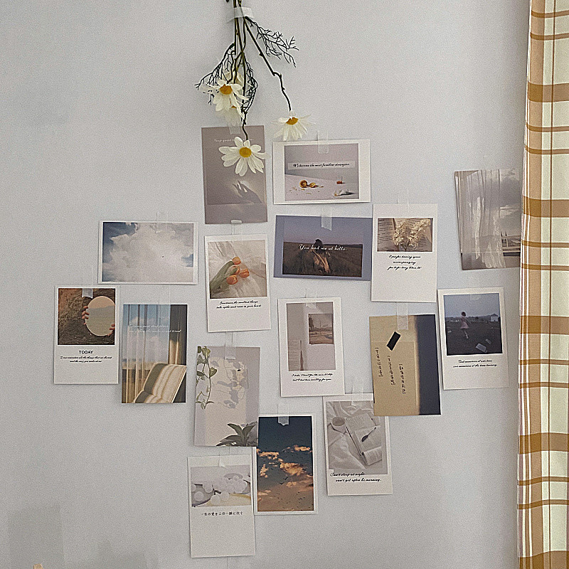 

Korean Ins Photo Decoration Card Set 30 Sheets Art Photography Props Collocation Postcard Diy Room Wall Sticker Colour Printing