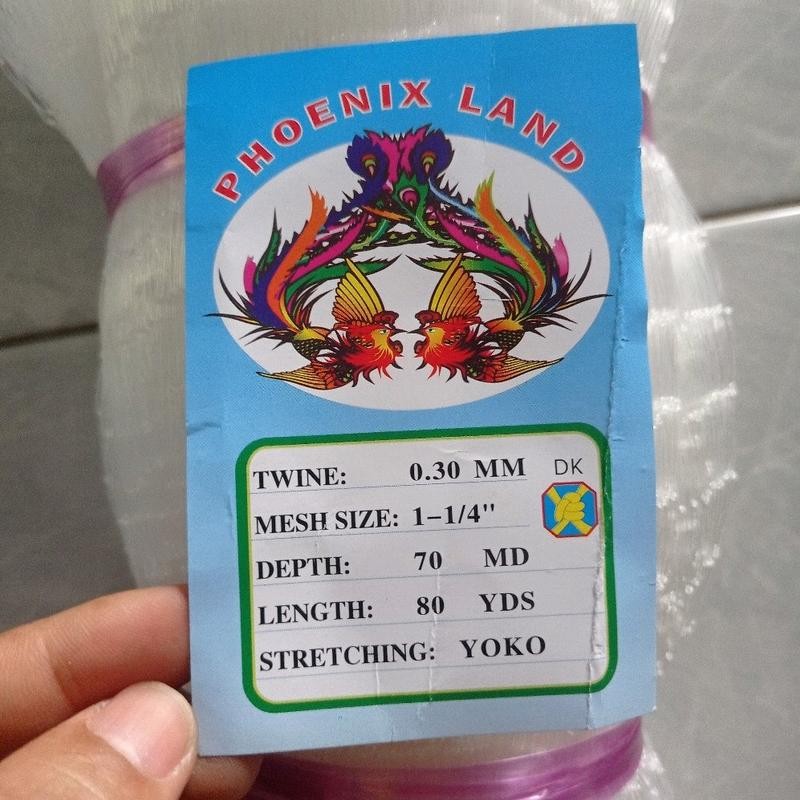 Jaring ikan senar 0.30 1¼ inchi 70md/80yds yoko jaring ikan bahan jala