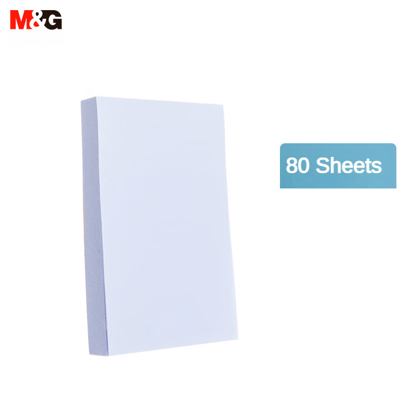 

M&G 80 Sheets Sticky Notes White Color Strong Adhesion Marking Pads N-Times Sticky Notes for Students Office 76x51mm 1 Piece