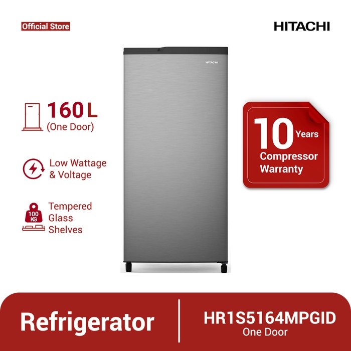 KULKAS 1 PINTU HITACHI HR1S5164MPGID (161L LOW WATT) GARANSI RESMI MEDAN