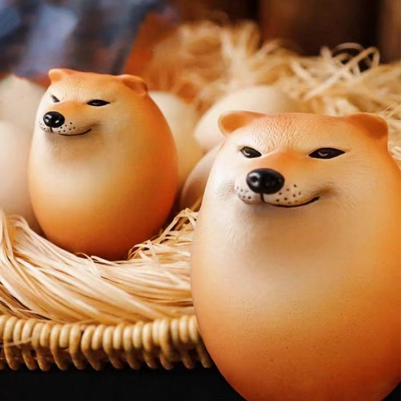 

Creative Dog Egg Pinch Le Cute Simulation Chai Dog Egg Sponge Squeeze Rebound Toys Children Adult Decompression Props