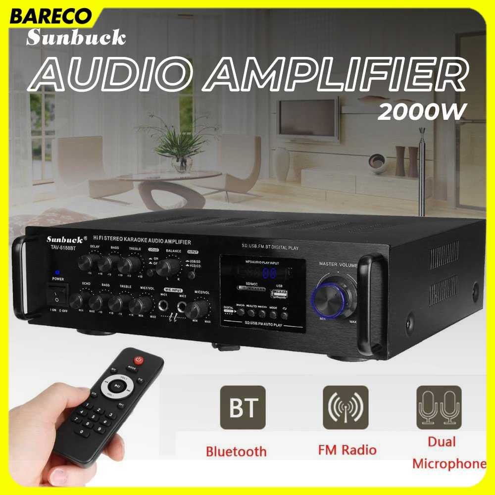 Sunbuck Bluetooth EQ Audio Amplifier Home Theater FM 2000W - TAV-6188BT