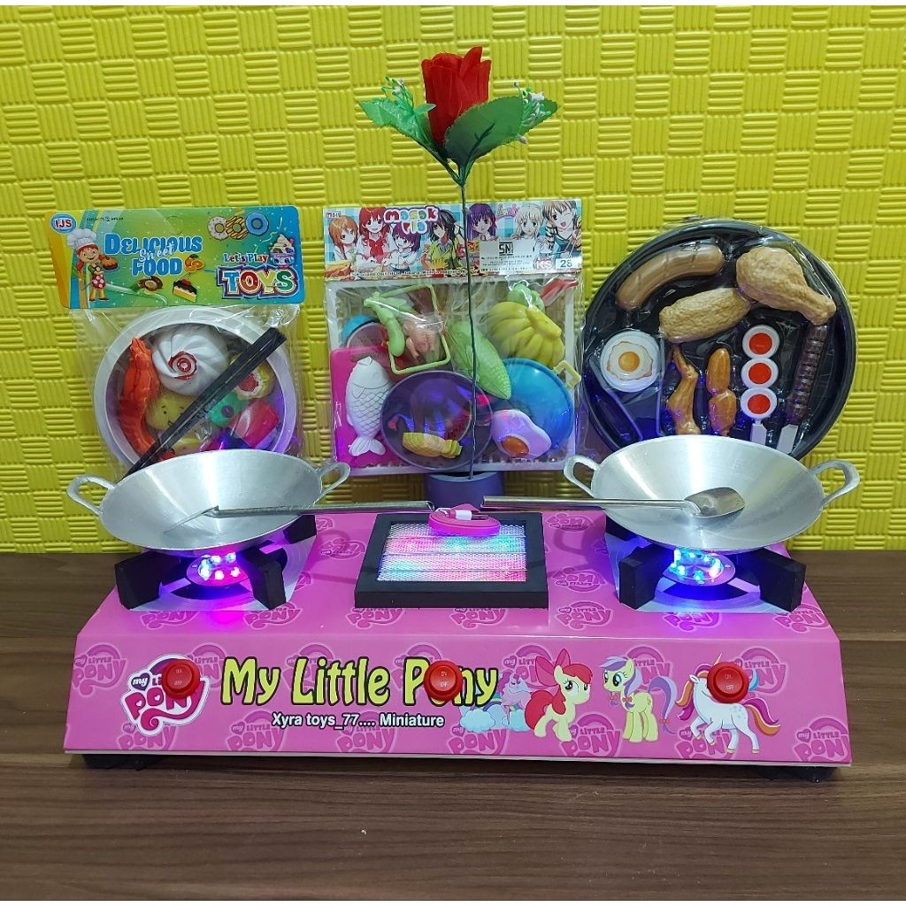 TINATAH Kompor Led Mainan anak, promo 2 tungku