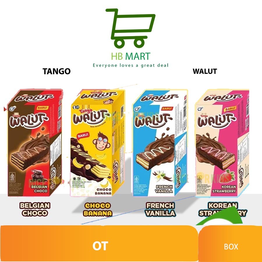 

Tango Walut 12x15gr / Wafer Bersalut Coklat Enak per box