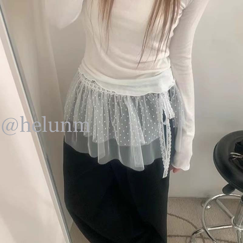 [Ready]Rok Pendek Lapis Renda Putih - Outer Wanita Korean Style / Skirt Cover Trendy | Helunm
