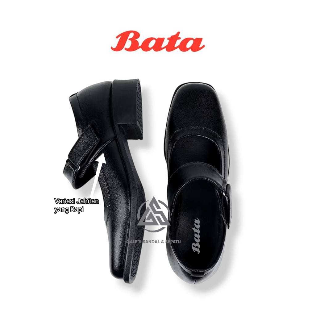 PROMO BATA - Sepatu Wanita Pantofel Paskibra Hak 3 Cm Hitam Sepatu Sekolah Kerja Kantor Wanita Forma
