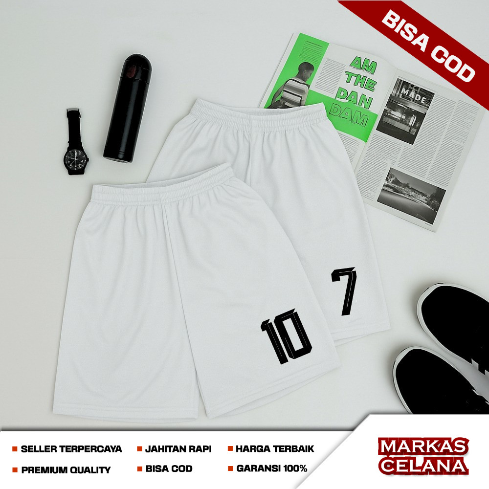 Celana Pendek Olahraga Custom Nomor Pemain 1-25 Short Pant Futsal Bola Bahan Lotto