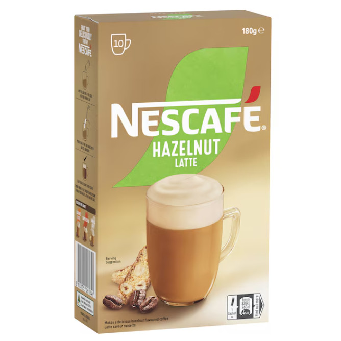 

Nescafe Hazelnut Latte Coffee Sachets 10 pack