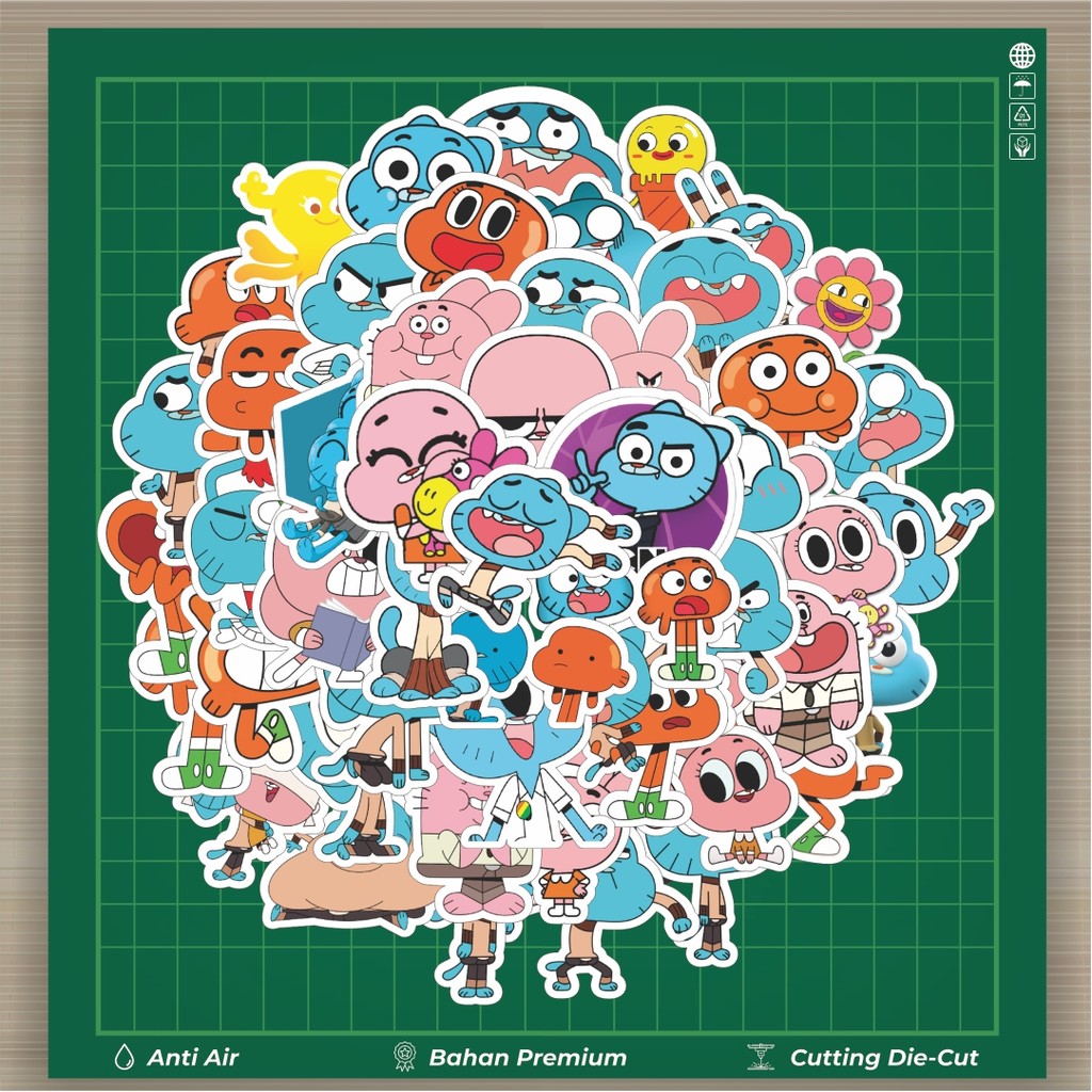 

HOT 50 PCS STIKER Stiker Kartun Series The Amazing World Of Gumbal Stiker Fashion Cars Decal Dingin Kartu Album Custom Vinyl Anti Air- Sticker Aesthetic Buku Journal Koper Casing HP Tablet Laptop Helm Motor Botol Minum