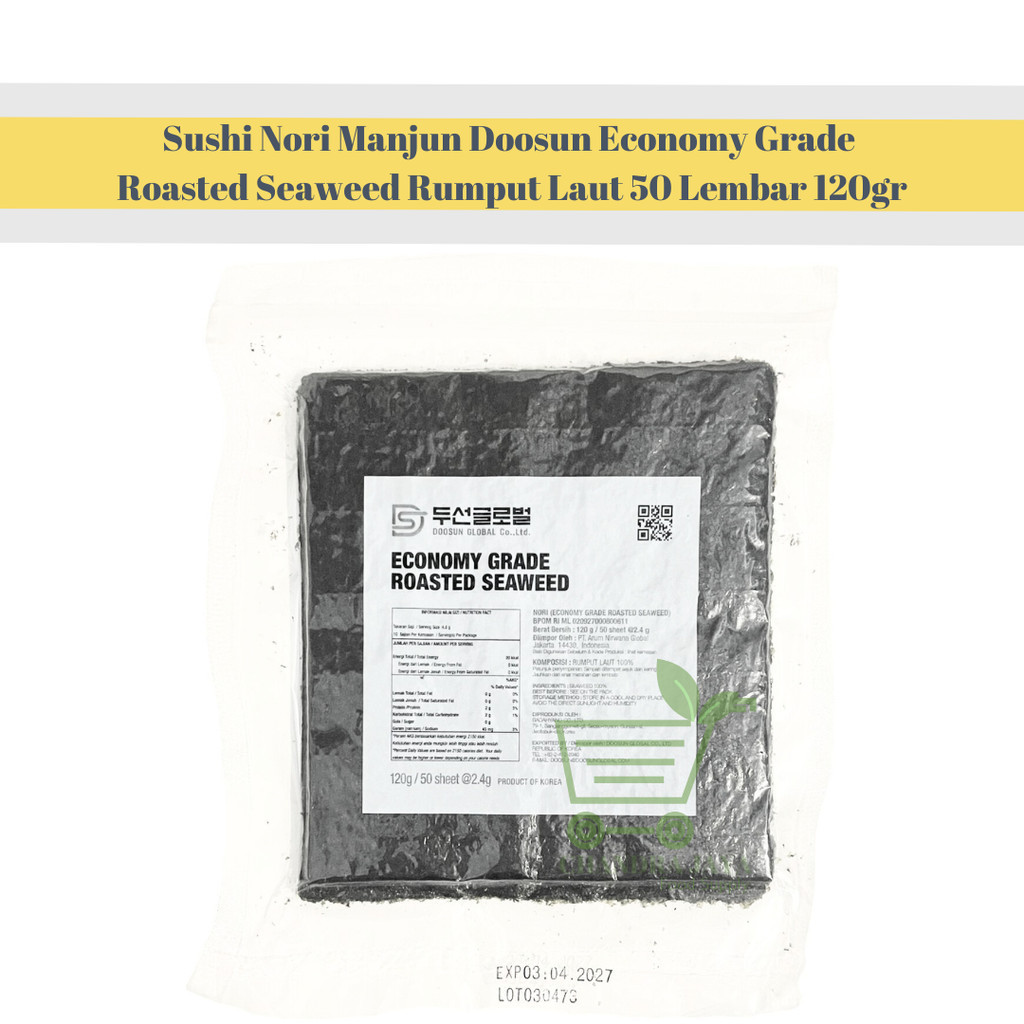 

Sushi Nori Manjun Doosun Economy Grade Roasted Seaweed Rumput Laut 50 Lembar / 120gr