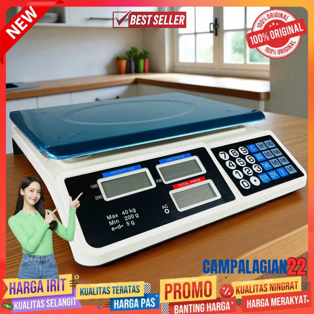 Protopic Timbangan Digital Buah Makanan Commercial Retail Scale 40kg - PT95