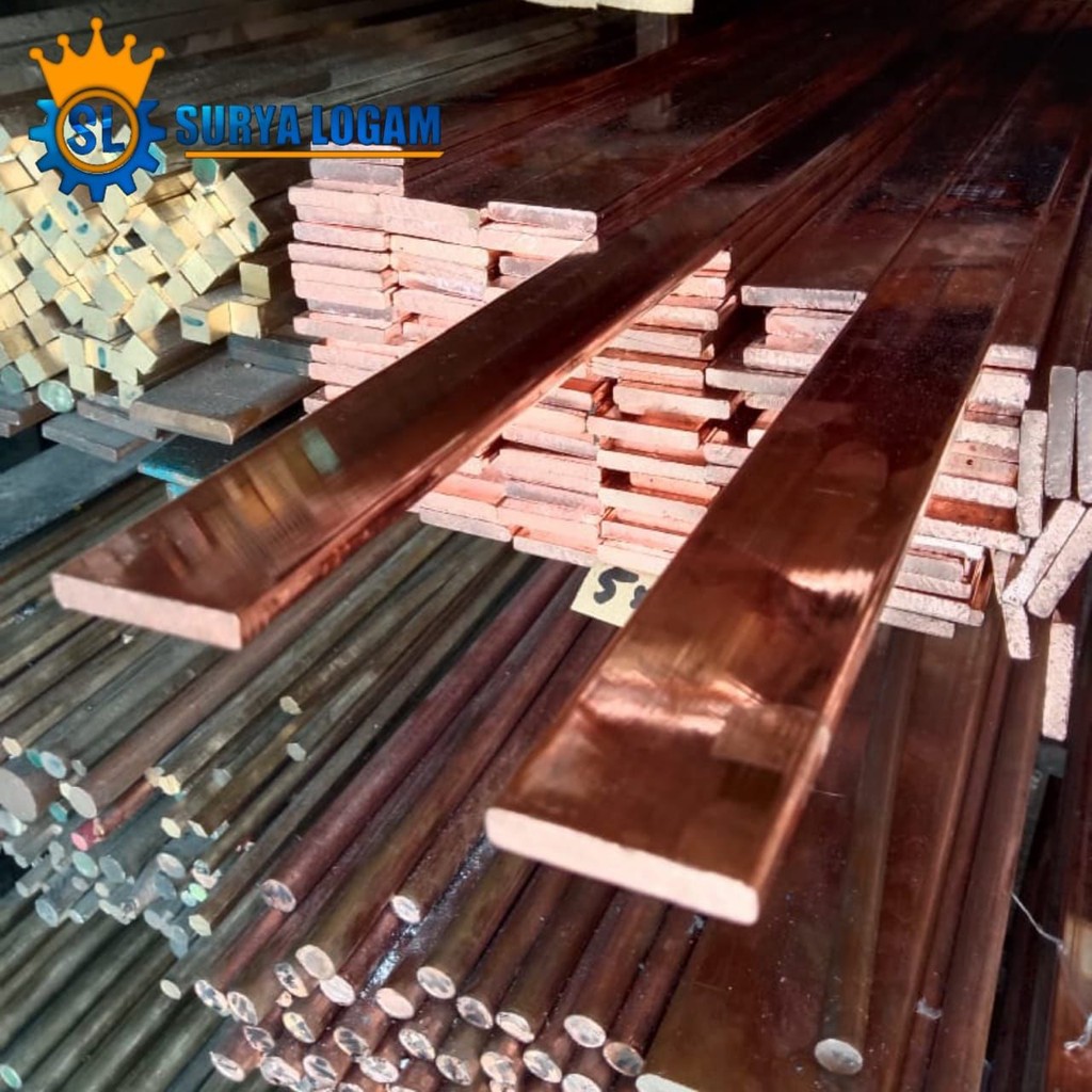 Plat Tembaga Busbar 5mm x 15mm x 100mm - Busbar Tembaga Murni