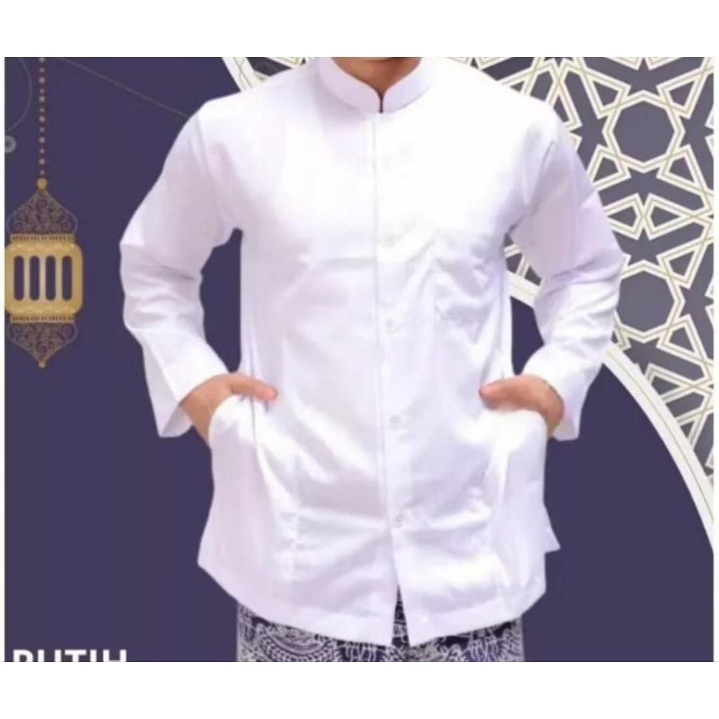 BAJU KOKO PRIA WARNA PUTIH