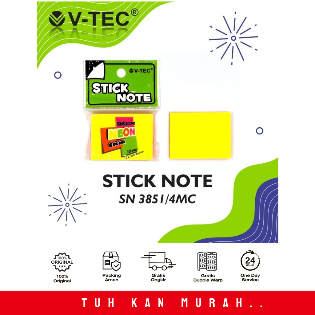

V-TEC STICKY NOTES SN 3851 / 4MC RAINBOW