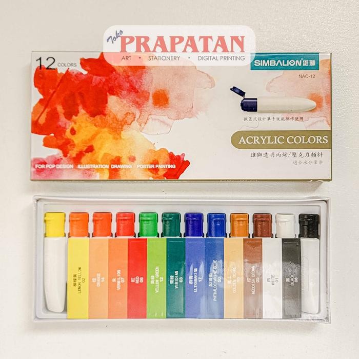 

Simbalion Acrylic Colour 12 Warna / Cat Akrilik Simbalion - Warna