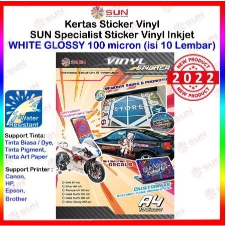 

Paling murah Sticker Vinyl Inkjet Anti Air A4 - Sticker Vinyl Inkjet Matte/ Glossy / Semi Transparant / Hologram / Gold / Silver A4 Waterproof Anti Air isi 10 lembar epson/canon/hp ori/dye/pigment/art paper ink - 664, 003, 673, 790, 810, BT5000, GT51 52