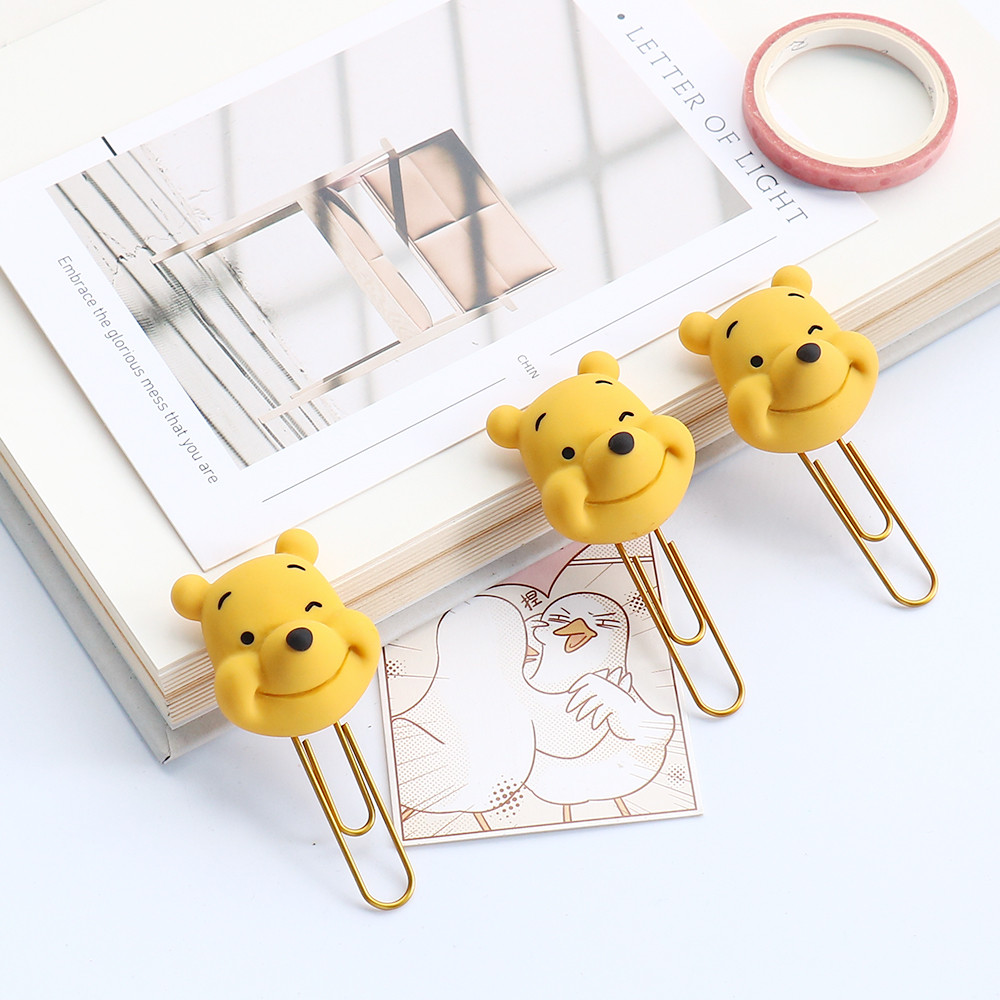 

5pcs/lot Kawaii Bear Paper Clip Decorative Bookmark Binder File Clips School Office Stationery Accessories