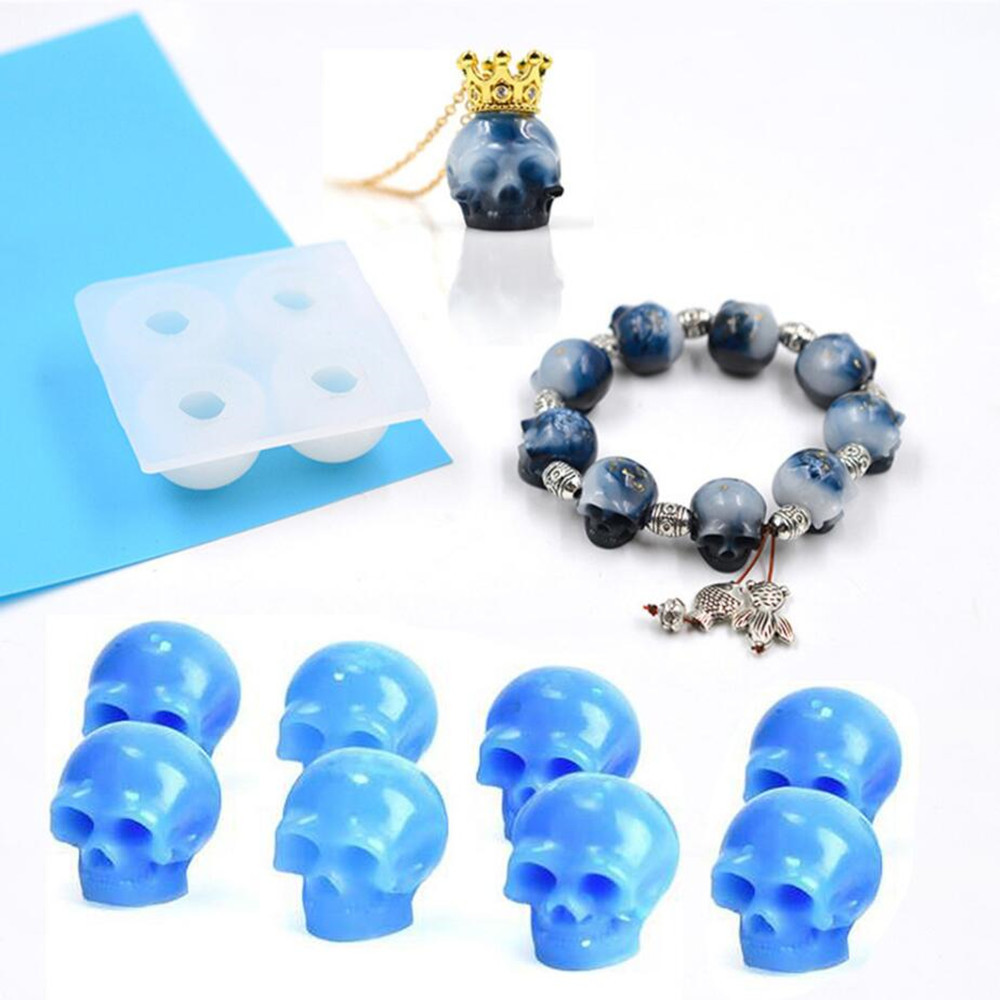 

Tiny Skull Beads Silicone Mold Epoxy Resin Skull Mould For DIY Epoxy Resin Necklace Bracelet Pendants Crafts Jewelry Making Tool