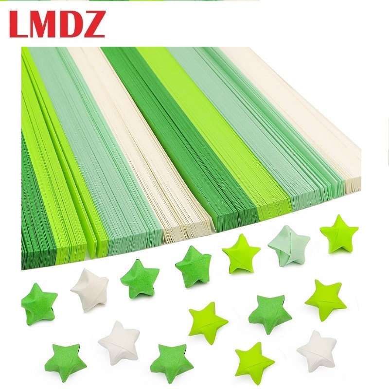 

LMDZ 1080 Sheets Star Origami Paper Green/Red/Yellow Solid Color Stars Paper Lucky Star Decoration Paper DIY Hand Art Crafts